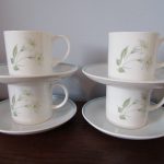 Susie Cooper England Coffee Cans Set of 4 Floral 1950s