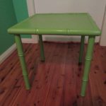 Side Table Faux Bamboo Solid Wood Green 1970s Funky Retro