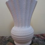Diana Pottery Vase Slipware Australia 1950s Small White Yellow