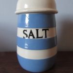 Cornish Ware Salt Shaker Large TG Green 1930s Blue & White